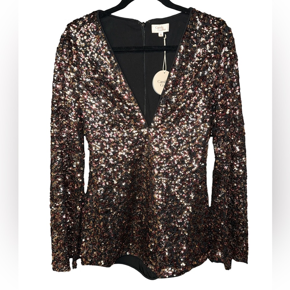 Camila Coelho Yarah Romper in Metallic Mauve - Picture 3 of 6